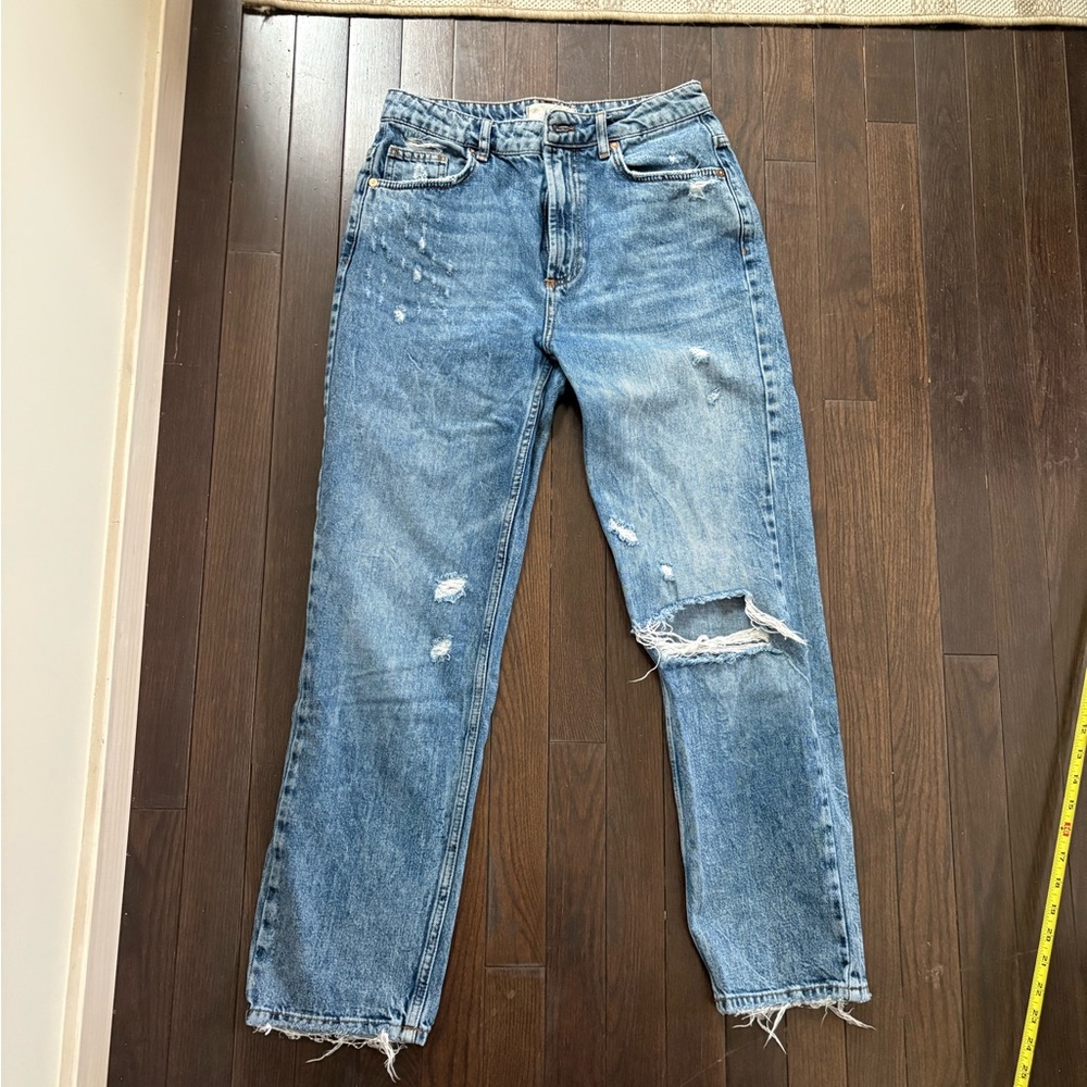 Distressed Blue Jeans